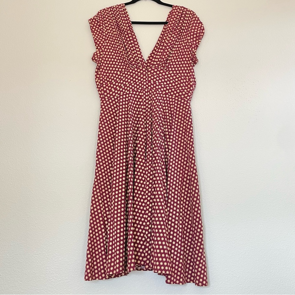 Trashy Diva Women's Medium 1940's Pin Up Style Midi Dress Polka Dot Vtg Print - Picture 3 of 16